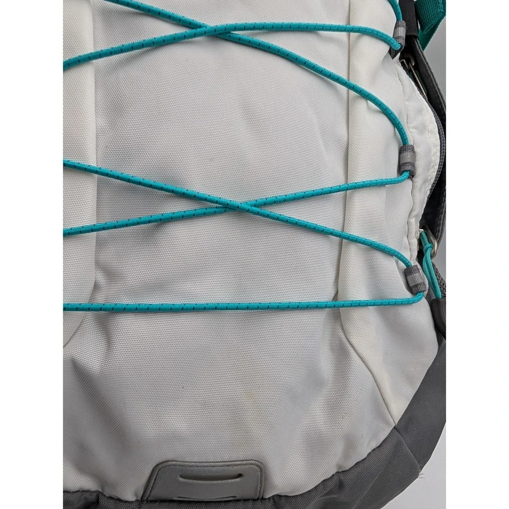 The North Face Borealis Backpack Grey White Teal Bungee Daypack READ!